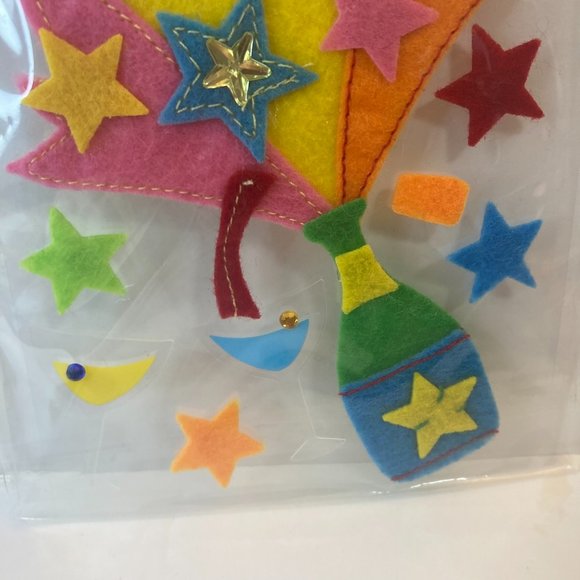 Scrapbook Embellishments Felt Stickers Party Balloon Stars Paper Crafts Cards - Picture 7 of 13